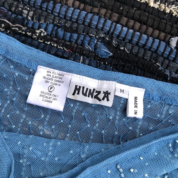 Hunza G Blue Beach Cover Up Wrap Skirt/ Sarong - Picture 2 of 3